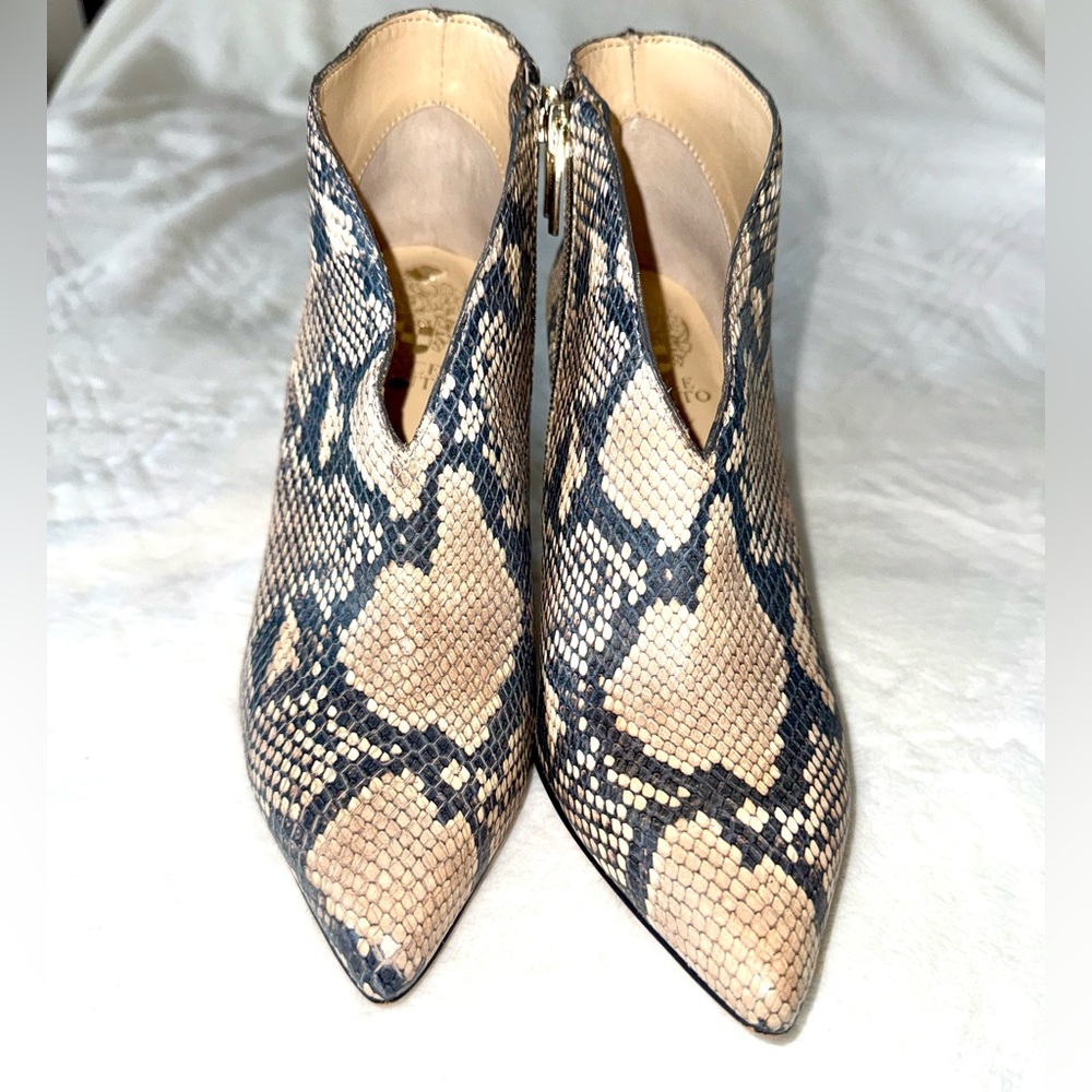 Vince Camuto Snakeskin Ankle Boots - Black and Cream - Picture 3 of 8